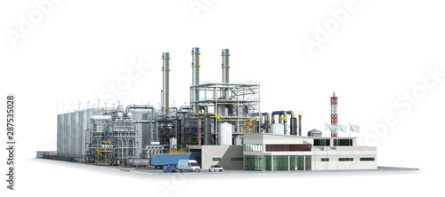 factory is located on a smartphone. 3d illustration