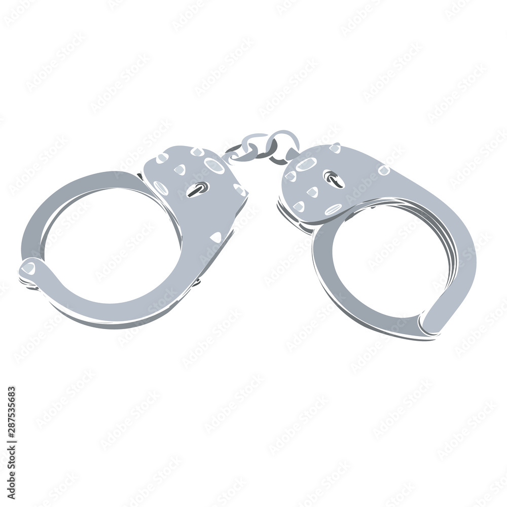 vector, on a white background, gray handcuffs, icon vector, on a white background, gray handcuffs, icon