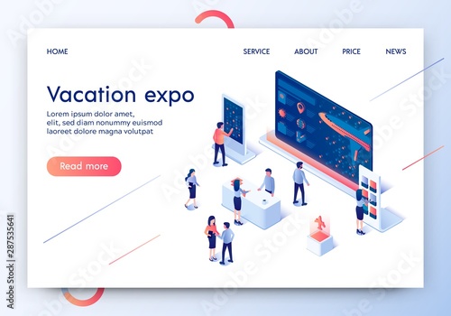 Stand for Tour Agency with View Airplane Traveling