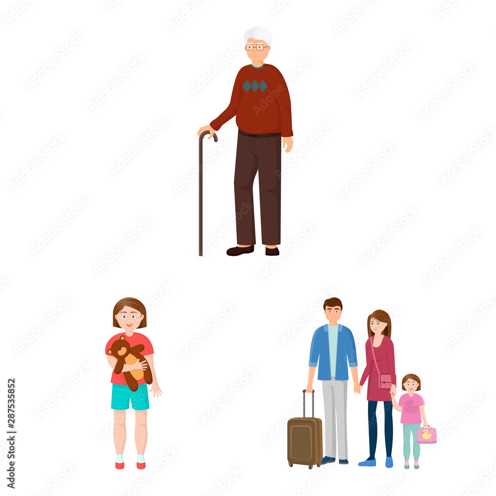 Vector illustration of family and people logo. Collection of family and avatar stock vector illustration.