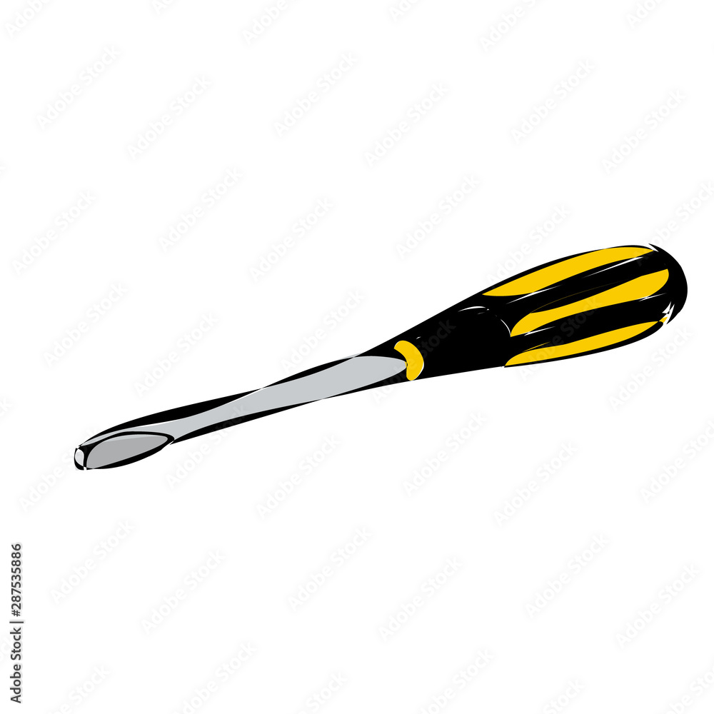 Obraz premium vector, on a white background, tool, screwdriver