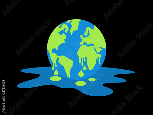 Global warming and climate change - Planet Earth is destroyed by environmental crisis. Vector illustration.
