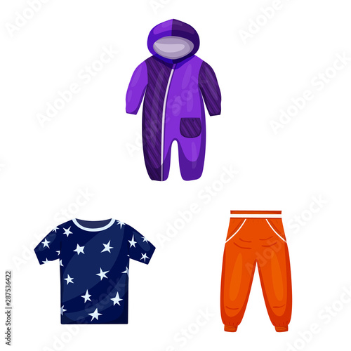 Vector illustration of baby and kid icon. Set of baby and child stock vector illustration.