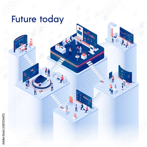 Future Today Banner. Multistory Exhibition Center.