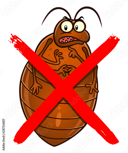 No bedbugs cartoon sign