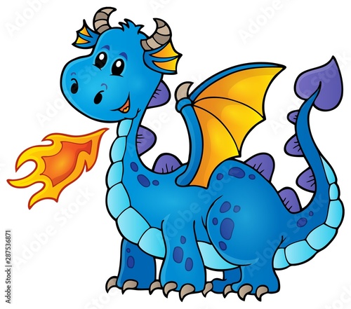 Blue happy dragon