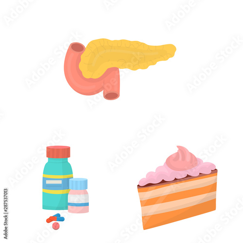 Vector illustration of mellitus and diabetes icon. Set of mellitus and diet stock vector illustration.