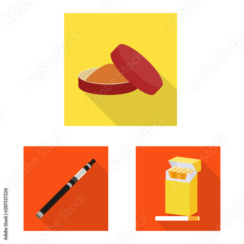 Vector design of smoke and statistics icon. Collection of smoke and stop stock symbol for web.