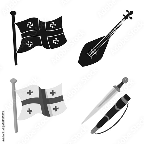 Vector illustration of culture and sightseeing sign. Collection of culture and originality stock vector illustration.