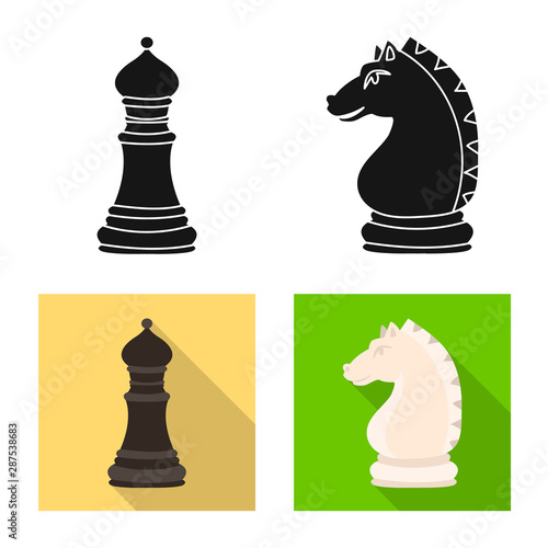 Vector design of checkmate and thin icon. Collection of checkmate and target stock symbol for web.