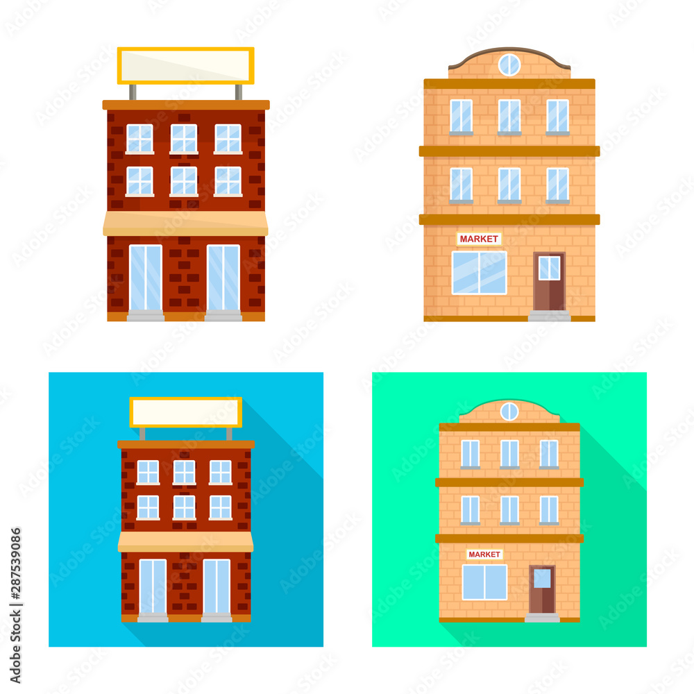 Vector design of municipal and center icon. Collection of municipal and estate vector icon for stock.