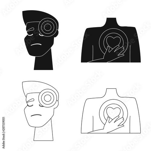 Isolated object of hospital and rendering sign. Collection of hospital and help stock symbol for web.