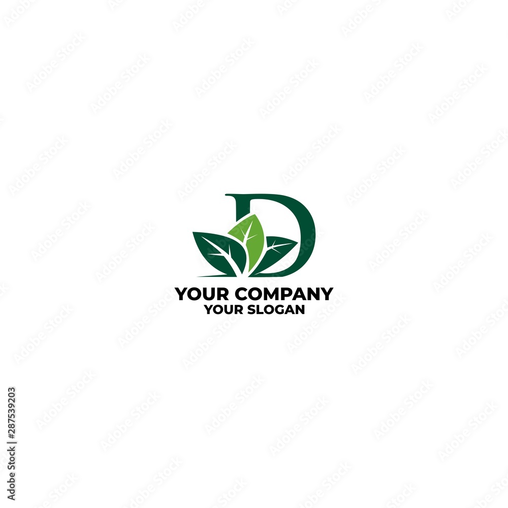 D leaf landscape logo design vector D leaf landscape logo design vector