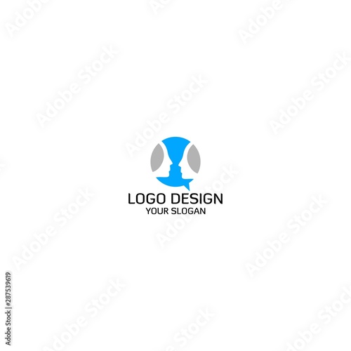 Face to Face Talk Logo Design Vector