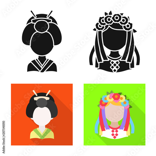 Vector illustration of imitator and resident sign. Set of imitator and culture stock symbol for web.