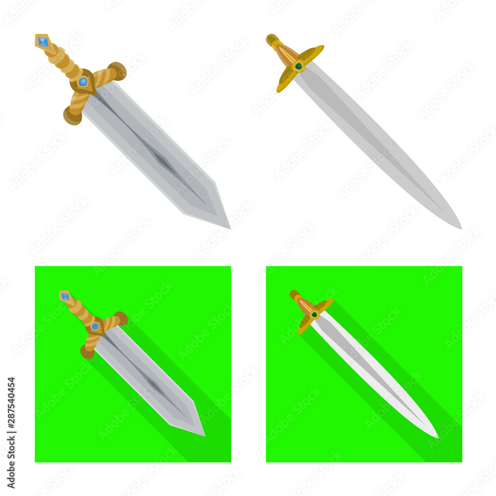 Vector design of game and armor sign. Collection of game and blade stock vector illustration. Vector design of game and armor sign. Collection of game and blade stock vector illustration.