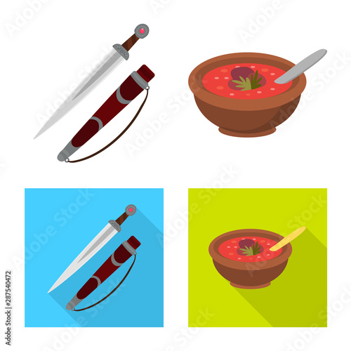 Isolated object of culture and sightseeing icon. Set of culture and originality stock symbol for web.
