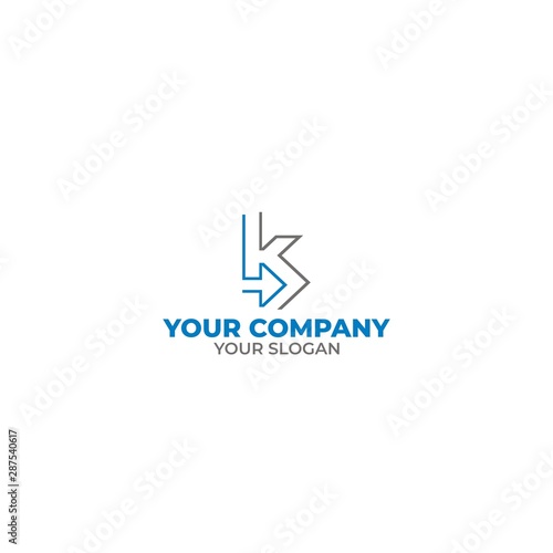 KS Arrow Logo Design Vector