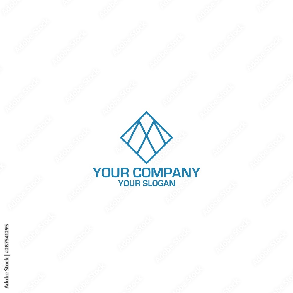 Fototapeta premium M in Diamond Logo Design Vector