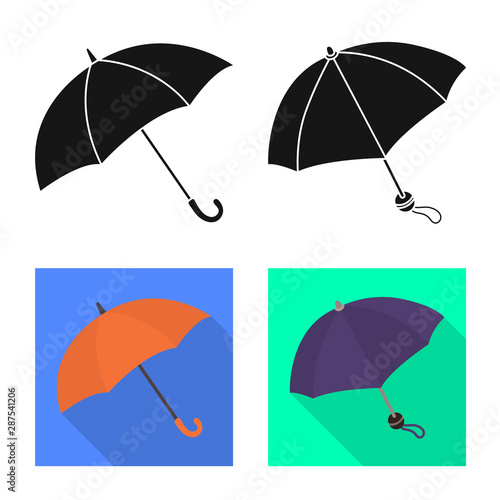 Isolated object of protection and closed sign. Set of protection and rainy vector icon for stock.