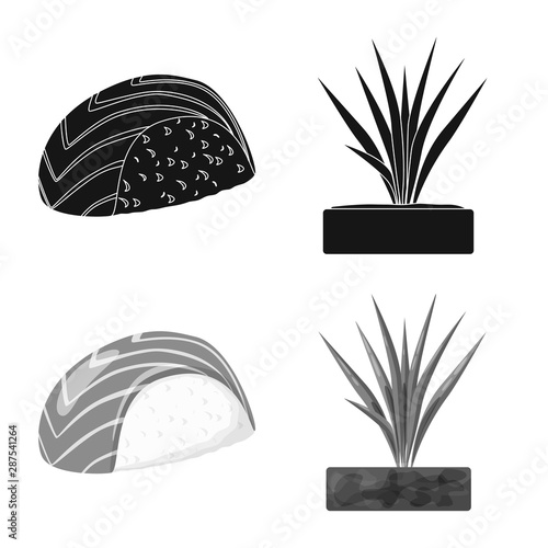 Isolated object of crop and ecological logo. Set of crop and cooking stock symbol for web.