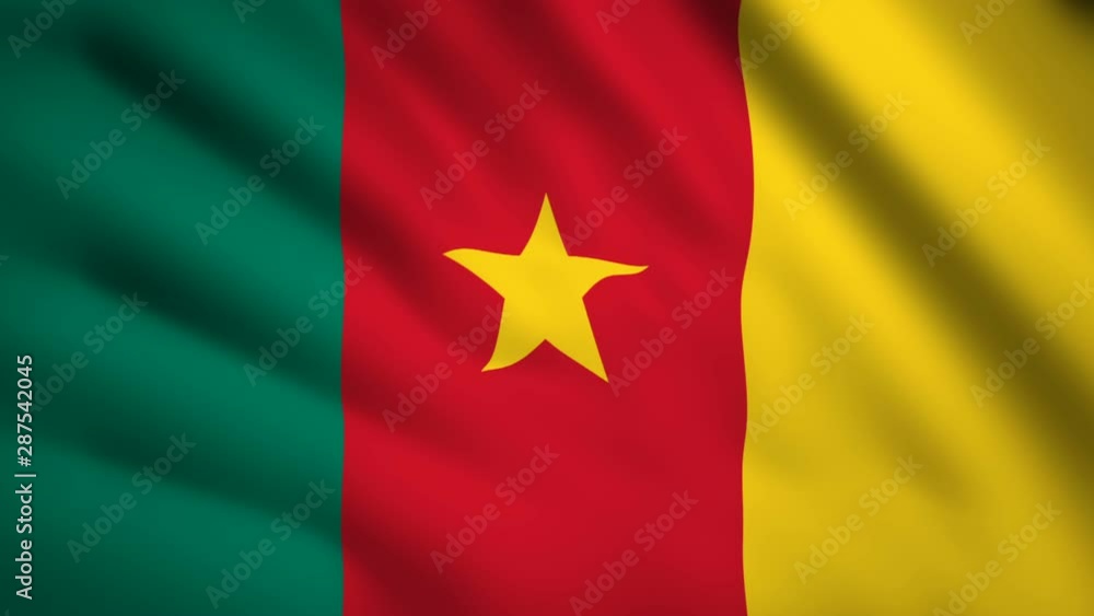 Cameroon flag Motion video waving in wind. Flag Closeup 1080p HD footage Cameroon flag Motion video waving in wind. Flag Closeup 1080p HD footage