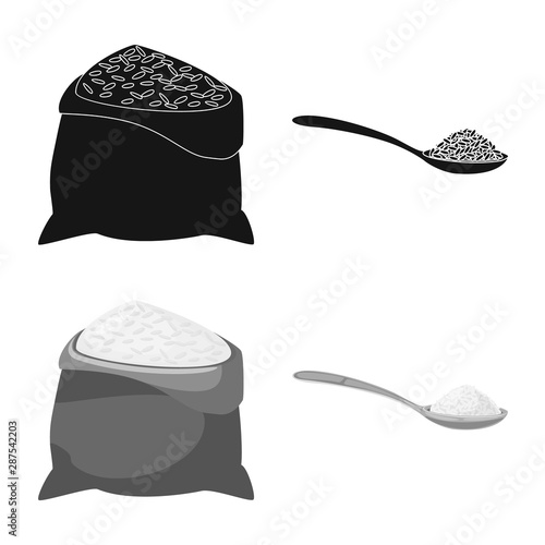 Vector design of crop and ecological symbol. Set of crop and cooking stock symbol for web.
