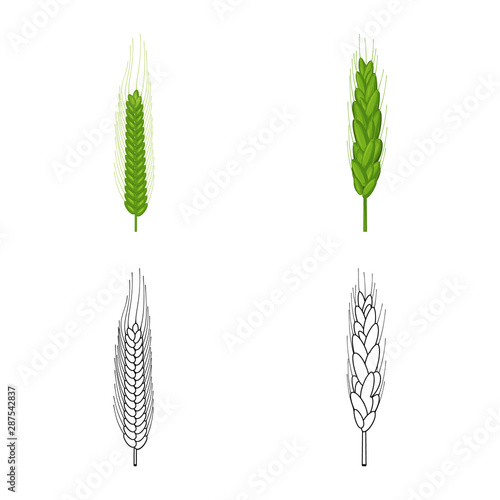 Isolated object of agriculture and farming icon. Collection of agriculture and plant stock symbol for web.