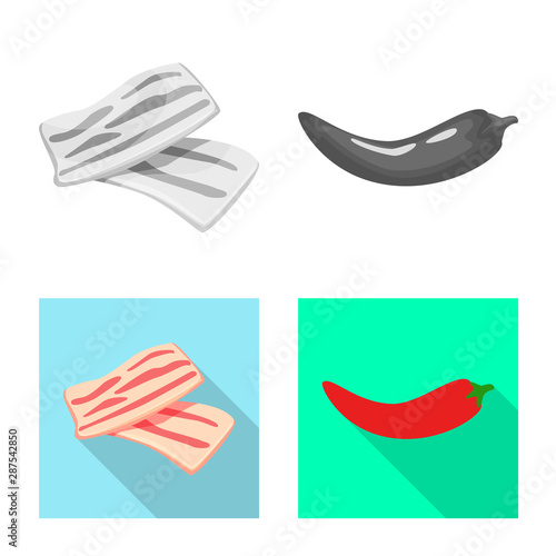 Isolated object of taste and product sign. Set of taste and cooking stock vector illustration.