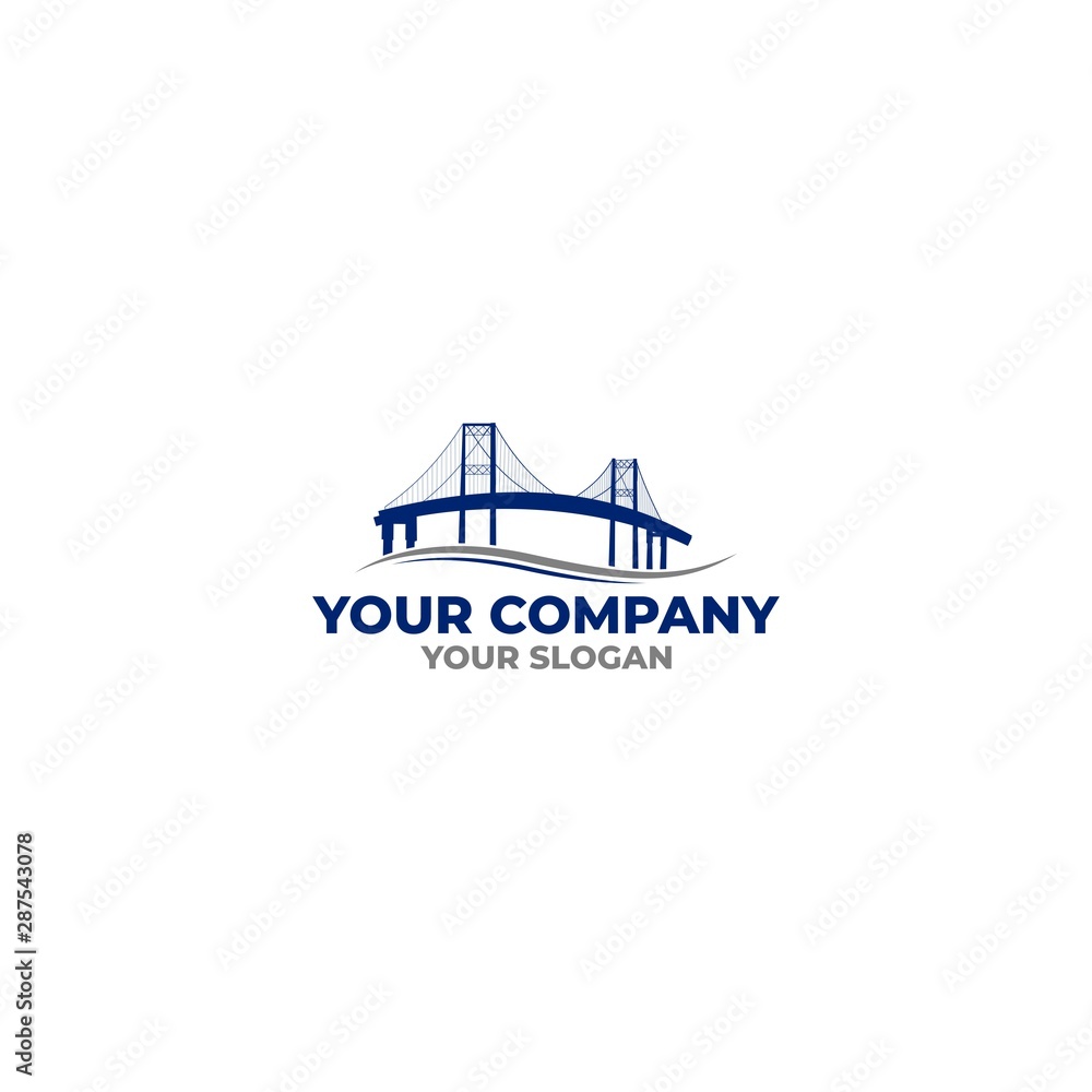 Fototapeta projektowanie logo wektor niebieski most