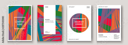 Modern cover collection design. Abstract retro 90s style texture of colorful neon lines. Striped trends background. Future geometric patterns. Design presentations, print, flyer, business cards