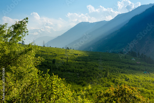 Sunrays in Himalayas - sunlight backgrounds.