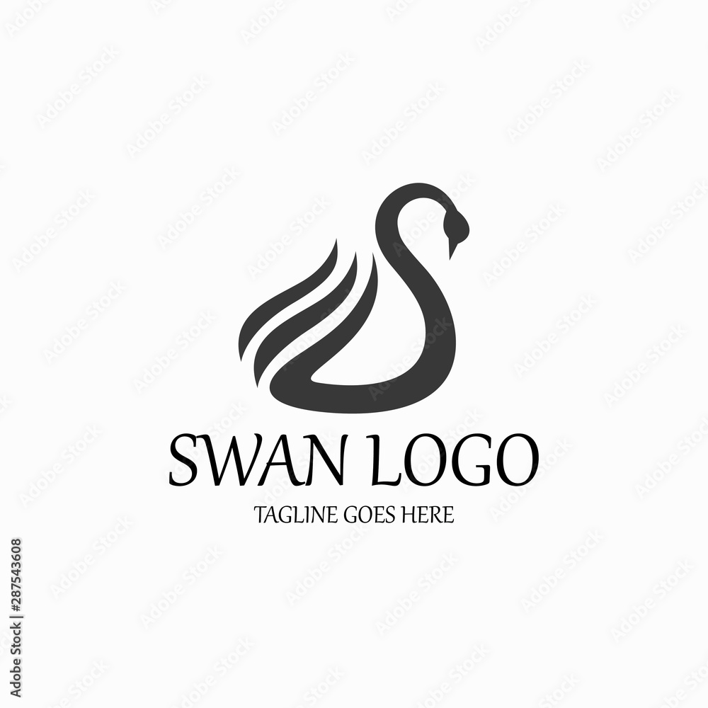 Swan logo design template. Vector illustration Swan logo design template. Vector illustration