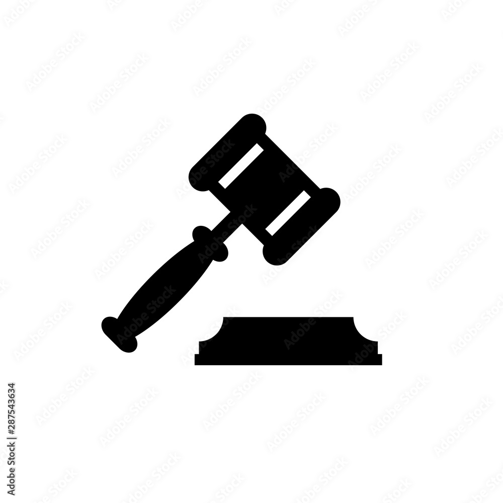 Judge gavel or auction hammer icon Judge gavel or auction hammer icon
