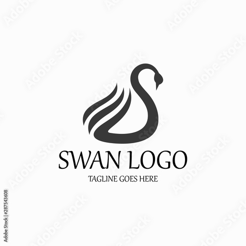 Swan logo design template. Vector illustration