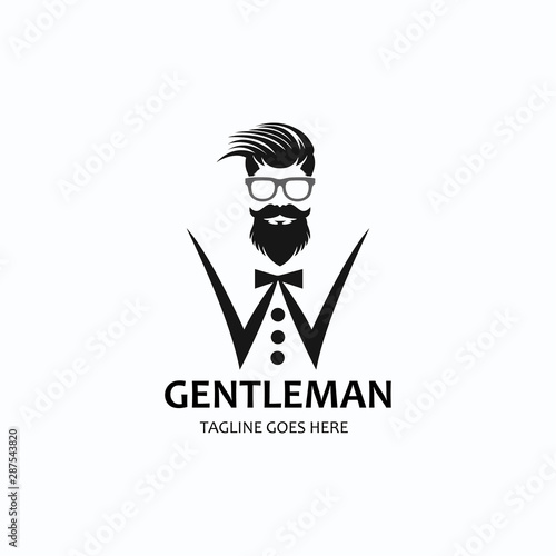 Gentleman logo design template. Vector illustration