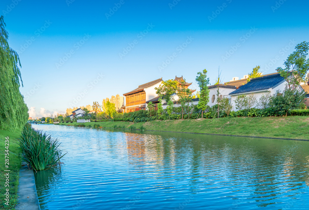 Obraz premium Antique buildings in Gucun Town, Baoshan District, Shanghai, China