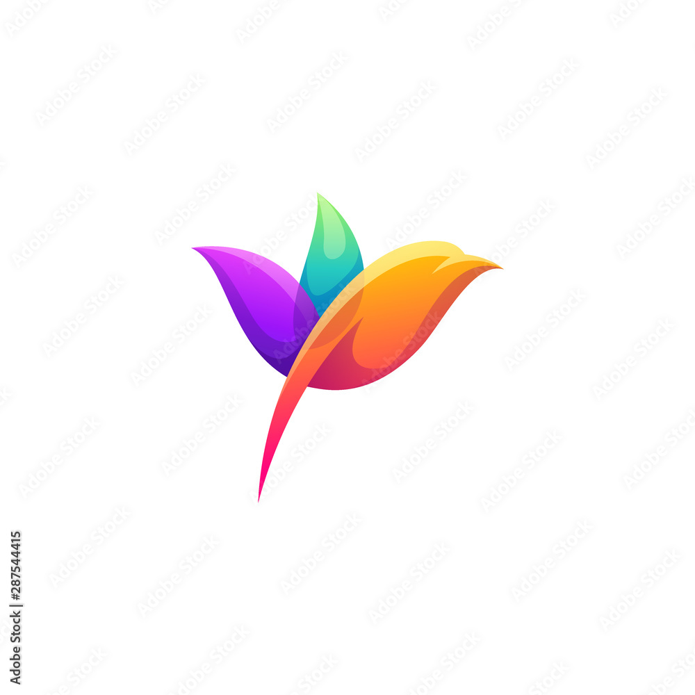 Obraz premium bird color logo design vector