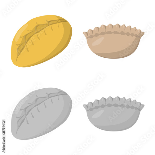 Vector design of products and cooking sign. Collection of products and appetizer vector icon for stock.