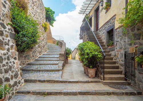 Marta  Italy  - A little medieval town on Bolsena lake with suggestive sidewalk and water front  province of Viterbo  Lazio region