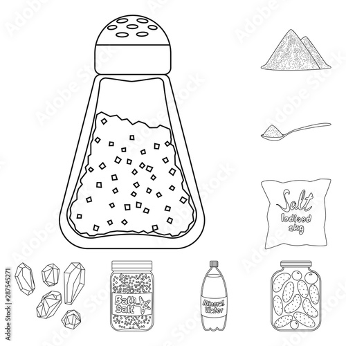 Vector design of sodium and mineral symbol. Set of sodium and kitchen vector icon for stock.