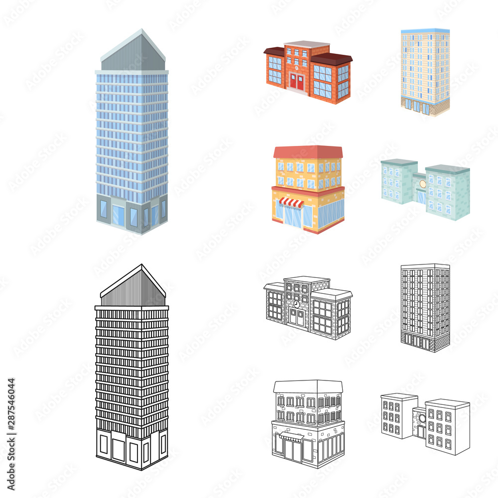 Vector illustration of construction and building icon. Set of construction and estate stock symbol for web. Vector illustration of construction and building icon. Set of construction and estate stock symbol for web.