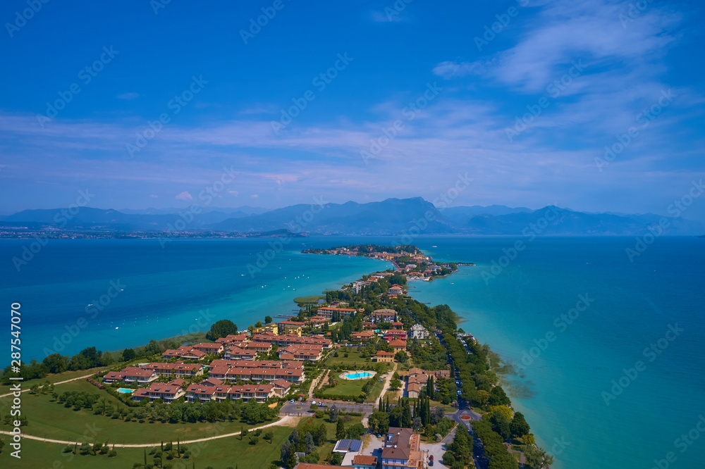 Sirmione Lake Garda Italy aerial view