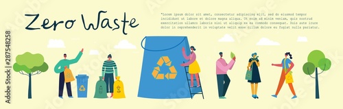 Vector illustration ECO background of Concept of Zero Waste, Green eco energy and Save the planet.