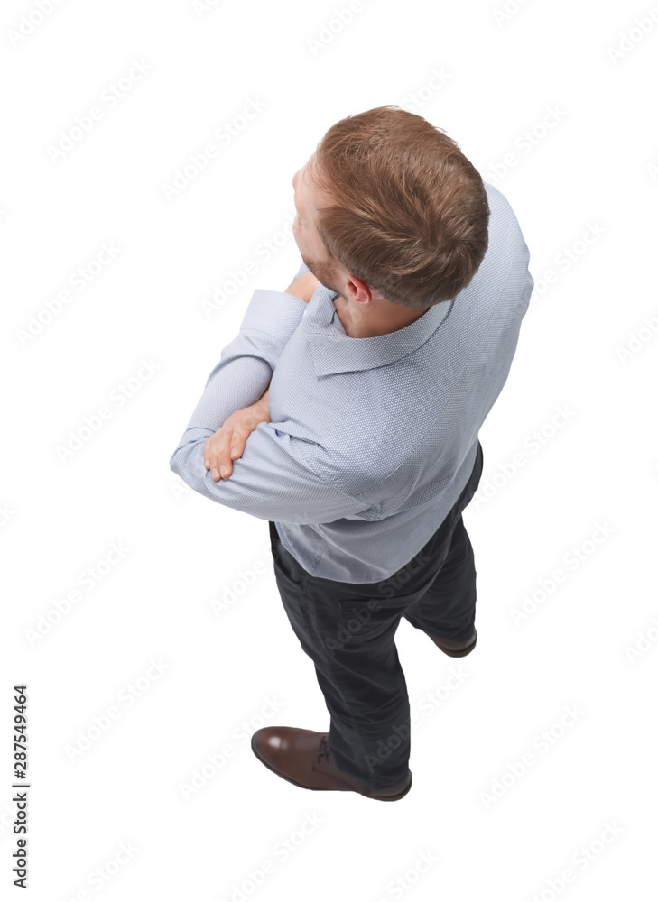 top view. confident business man looking forward top view. confident business man looking forward