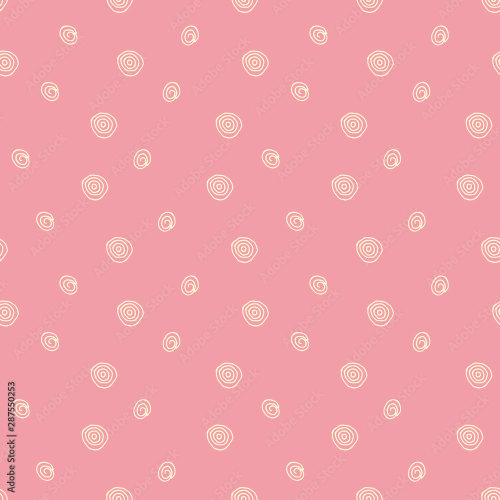 Doodle white curls isolated on a pink background. Vector seamless pattern Doodle white curls isolated on a pink background. Vector seamless pattern