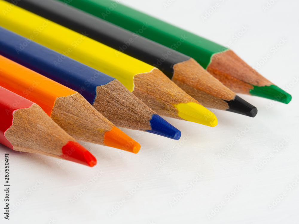 Fondo de Lápices de colores agrupados de cerca