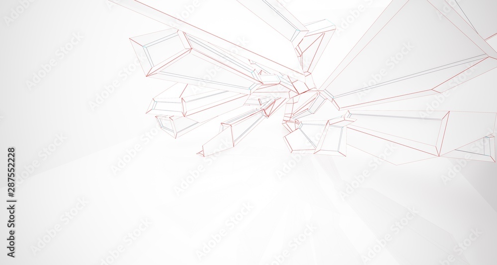 Abstract architectural white interior of a minimalist house with large windows. Drawing. 3D illustration and rendering. Abstract architectural white interior of a minimalist house with large windows. Drawing. 3D illustration and rendering.