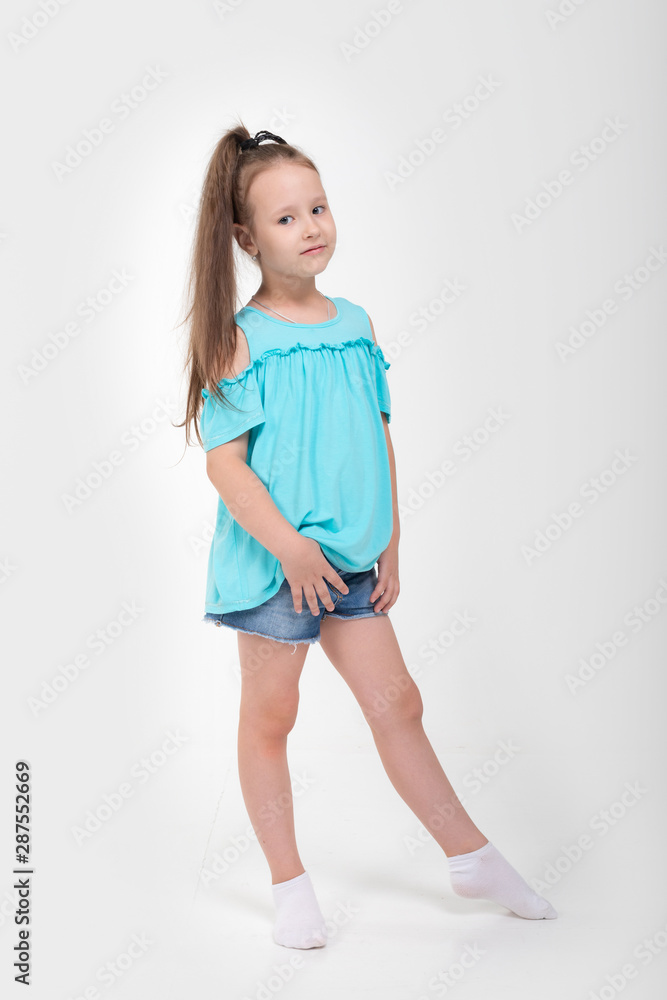 Thoughtful little girl six years old daughter look away on copy space thinking isolated on grey beige background, funny kid pout lips hold finger near mouth conceived some kind of prank, concept image Thoughtful little girl six years old daughter look away on copy space thinking isolated on grey beige background, funny kid pout lips hold finger near mouth conceived some kind of prank, concept image