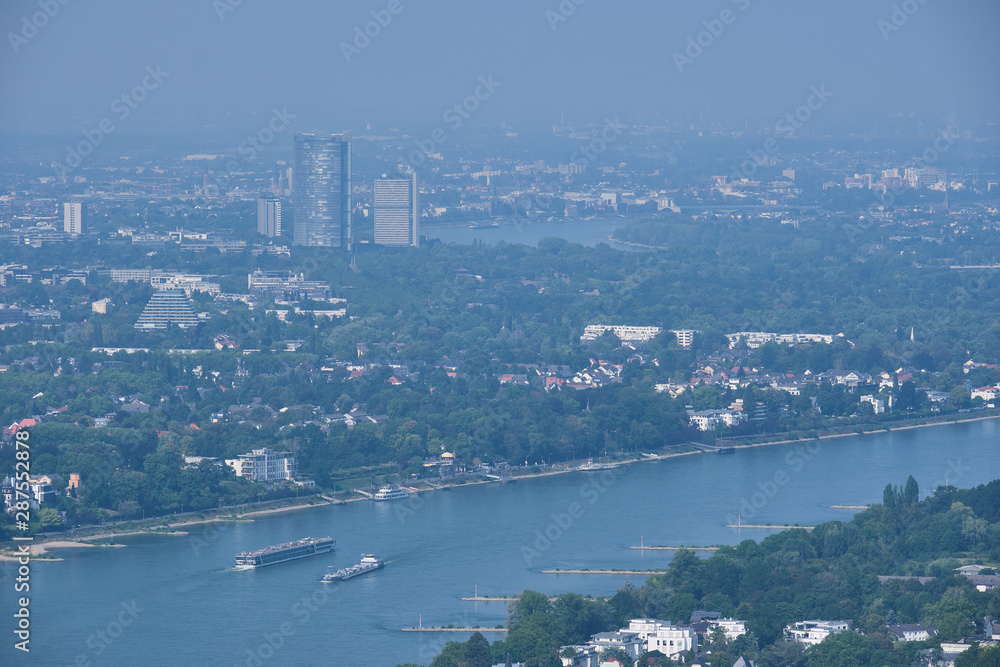 Fototapeta premium View to city Bonn and river Rhine
